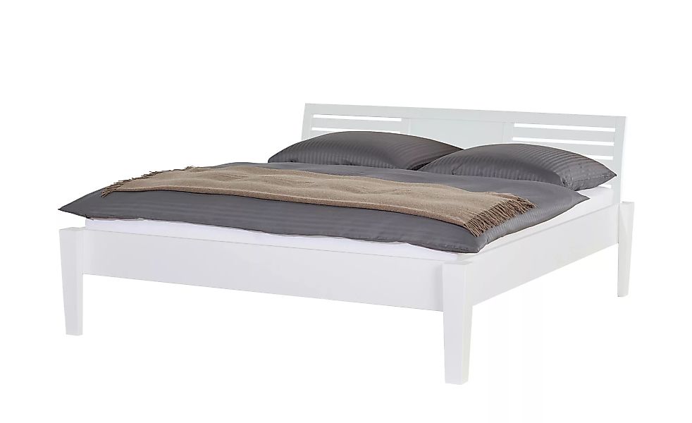 Massivholz-Bettgestell - weiß - 156 cm - 93 cm - 216 cm - Betten > Bettgest günstig online kaufen