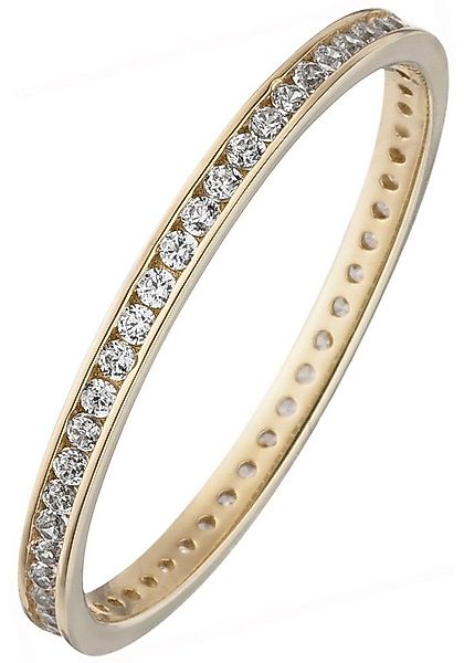 JOBO Fingerring schmal, 333 Gold mit Zirkonia rundum günstig online kaufen
