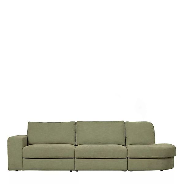 Gemütliches Sofa modern in Graugrün Stoff drei Sitzplätzen günstig online kaufen