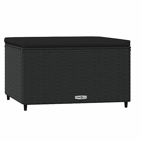 Vidaxl Gartenhocker Mit Kissen Schwarz Poly Rattan günstig online kaufen