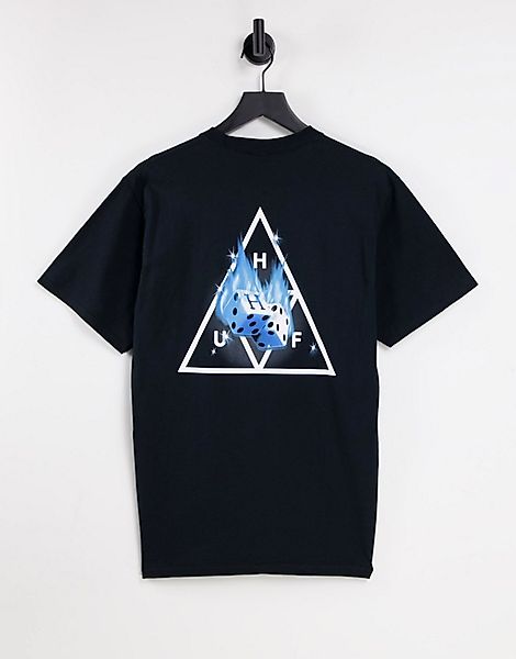 HUF – Hot Dice TT – T-Shirt in Schwarz mit Rückenprint günstig online kaufen