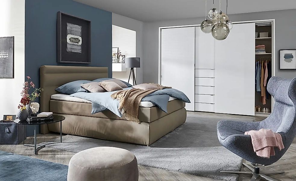 Wohnwert Boxspringbett   Dormian Bolge High ¦ beige ¦ Maße (cm): B: 220 H: günstig online kaufen