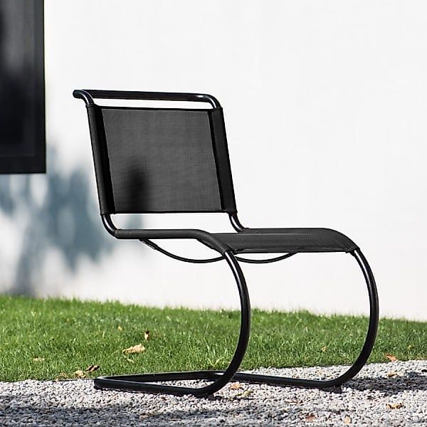 THONET Stahlrohr-Freischwinger S 33 N Outdoor | schwarz | ohne Armlehnen günstig online kaufen