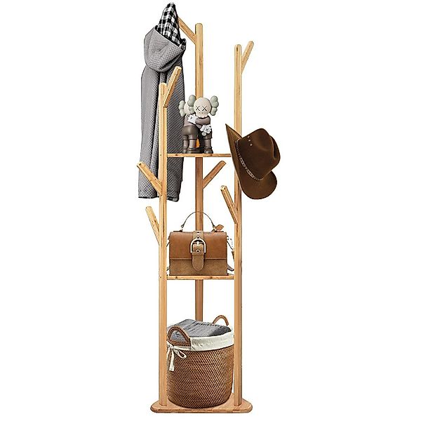 JEOBEST Garderobenständer Bambus Kleiderständer in Baumform günstig online kaufen
