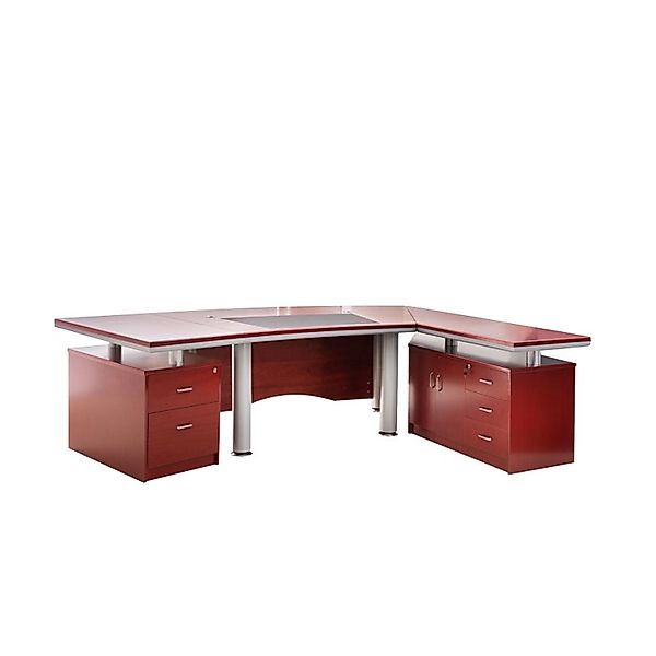 Jet-Line Luxus Chef Schreibtisch Berlin Rechtsseitig Inklusive 2 Sideboards günstig online kaufen