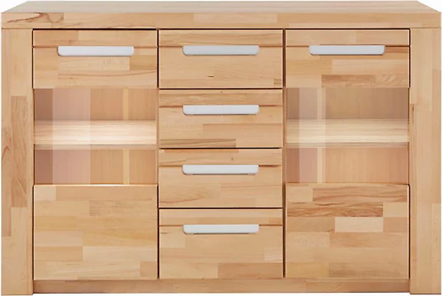 Home affaire Sideboard "Kolding" Breite 140 cm mit 2 Glastüren günstig online kaufen