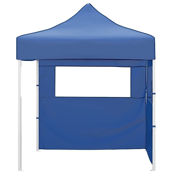 vidaXL Profi-Partyzelt Faltbar mit 2 Seitenwänden 2x2m Stahl Blau günstig online kaufen