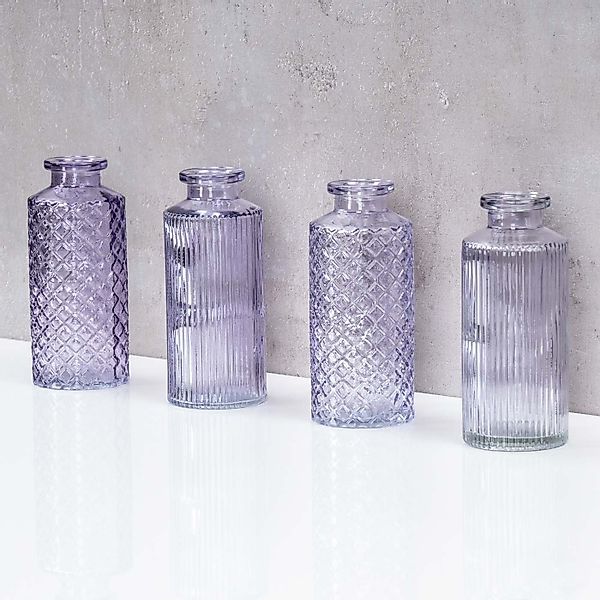 Levandeo® Dekovase, 4er Set Vase Lila günstig online kaufen
