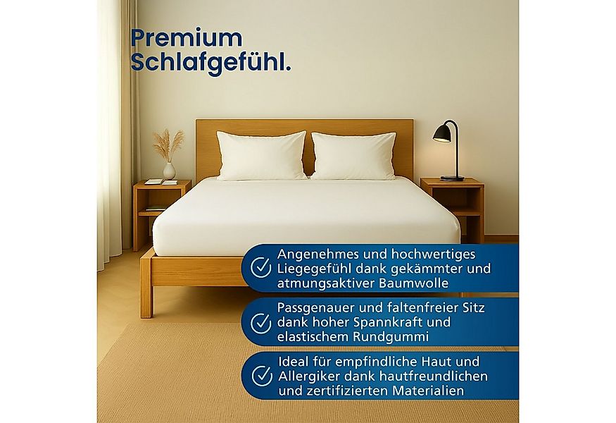 AM Qualitätsmatratzen Spannbettlaken Baumwolle in weiß, Bettlaken für Boxsp günstig online kaufen