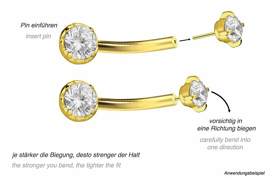 PIERCINGLINE Bauchnabelpiercing Titan Banane mit Push günstig online kaufen