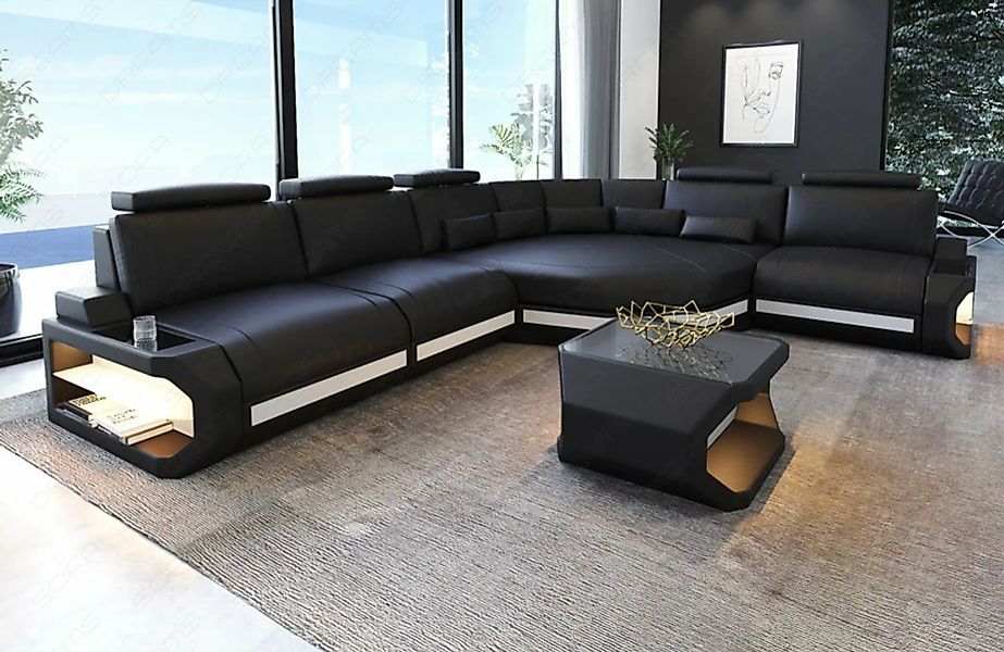 Sofa Dreams Ecksofa Asti, Couch, L Form Ledersofa mit LED, Designersofa günstig online kaufen