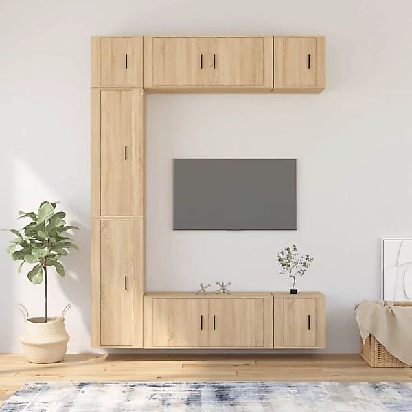 Vidaxl 7-tlg. Tv-schrank-set Sonoma-eiche Holzwerkstoff günstig online kaufen