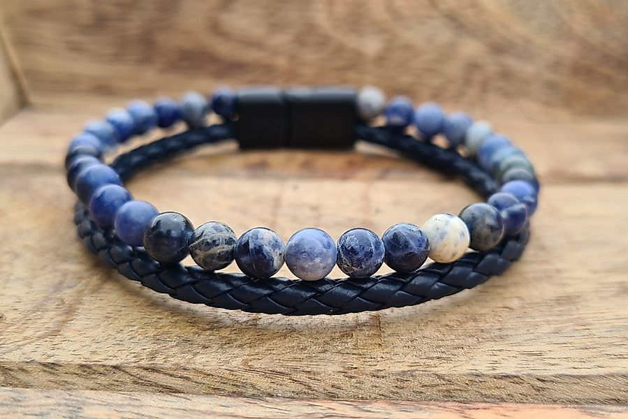 NAHLE Perlenarmband Lederarmband mit Achat Perlen (inkl. Schmuckbox), aus L günstig online kaufen