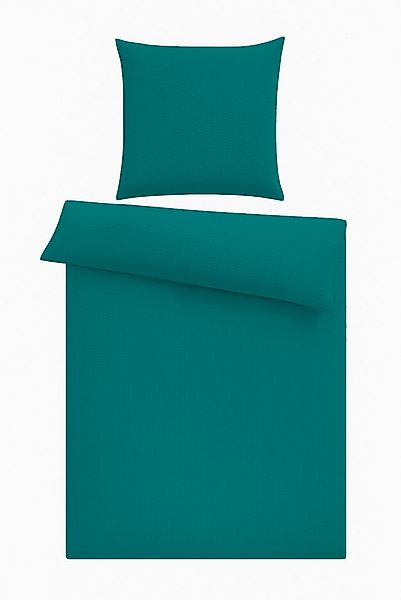 One Home Bettwäsche Seersucker Uni, Seersucker, 4 teilig, Knitterfrei, weic günstig online kaufen