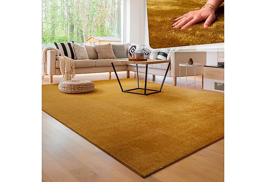 Paco Home Teppich Cadiz 630, rechteckig, Höhe: 14 mm, Uni-Farben, besonders günstig online kaufen