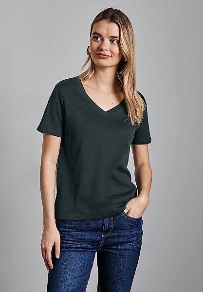 STREET ONE V-Shirt aus reiner Baumwolle günstig online kaufen