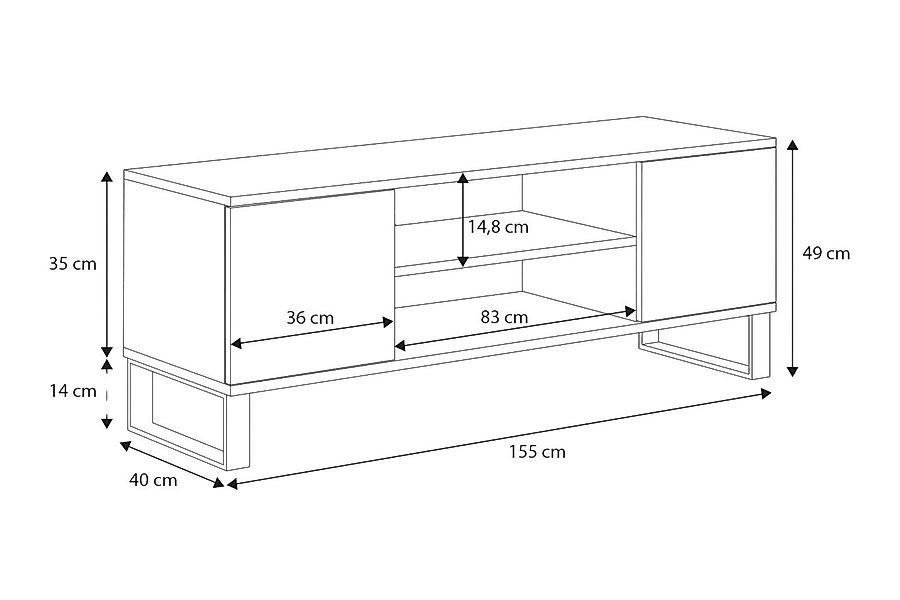 Raumhirsch Furniture Lowboard Focus, Stehendes Fernsehregal günstig online kaufen