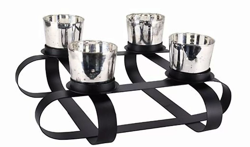 Vosteen Windlichter mit Henkel Quadro Windlicht schwarz-silber 40 cm (braun günstig online kaufen