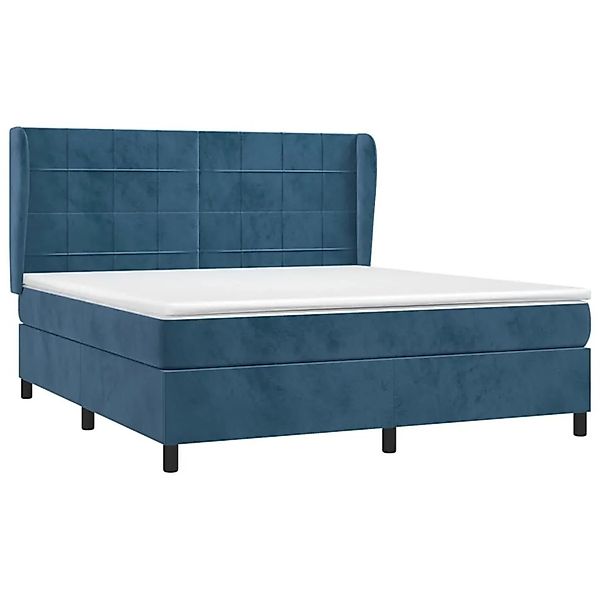 vidaXL Boxspringbett mit Matratze Dunkelblau 180x200 cm Samt 3129229 günstig online kaufen