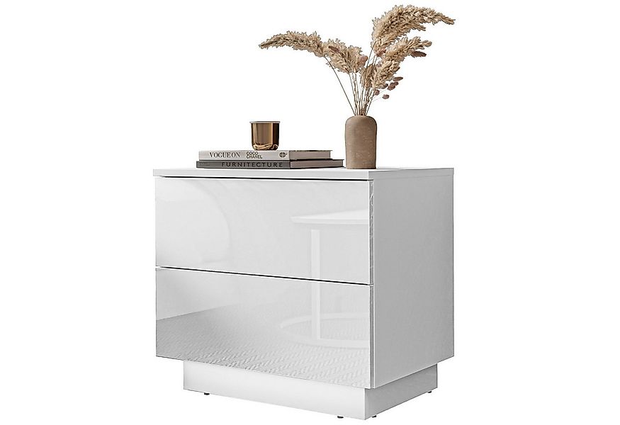 Lookway Nachttisch LINA mit Push-Open System Hochglanz LED günstig online kaufen