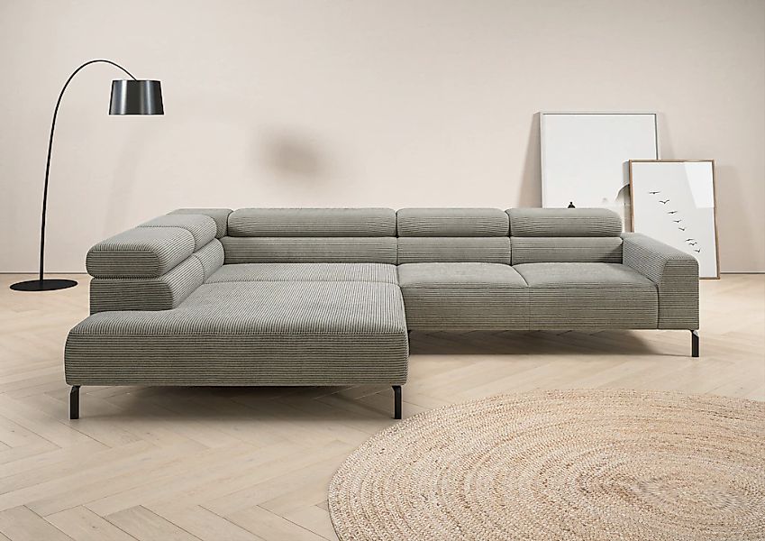 Home affaire Ecksofa "Antonelli, L-Form, inkl. Kopfteilverstellung, Breite günstig online kaufen