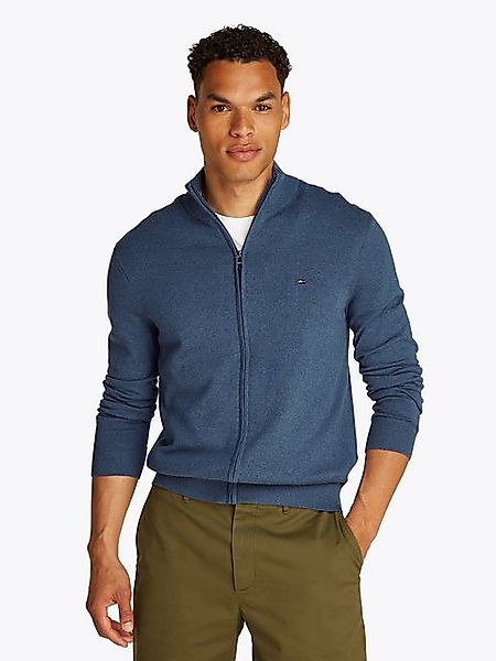 Tommy Hilfiger Strickjacke ESSENTIAL COTTON ZIP THRU mit Logostickerei günstig online kaufen