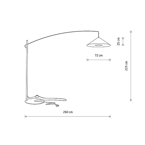 Bogenleuchte Poise, schwarz, Stahl, Textil, Ausladung 260 cm günstig online kaufen