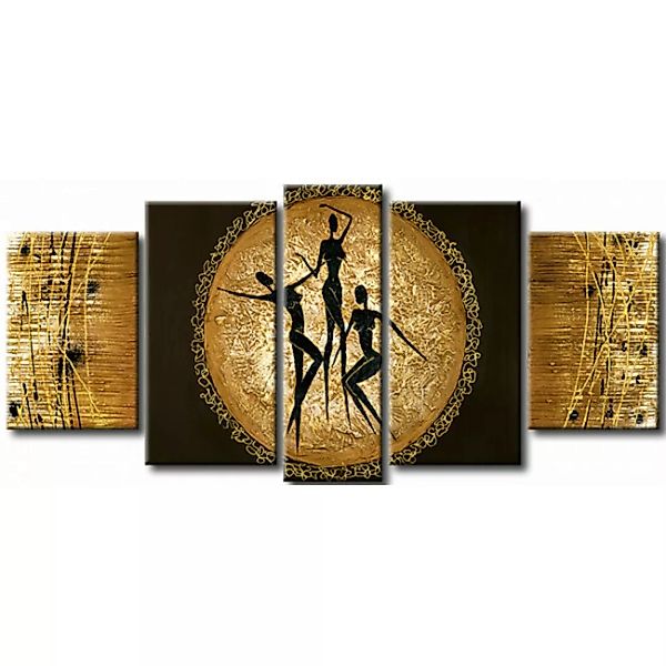 Wandbild Frauen tanzend in Gold  XXL günstig online kaufen