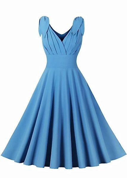 ZWY A-Linien-Kleid Hellblaues Swingkleid, Rock Damen Midi, Kleider Damen Bl günstig online kaufen