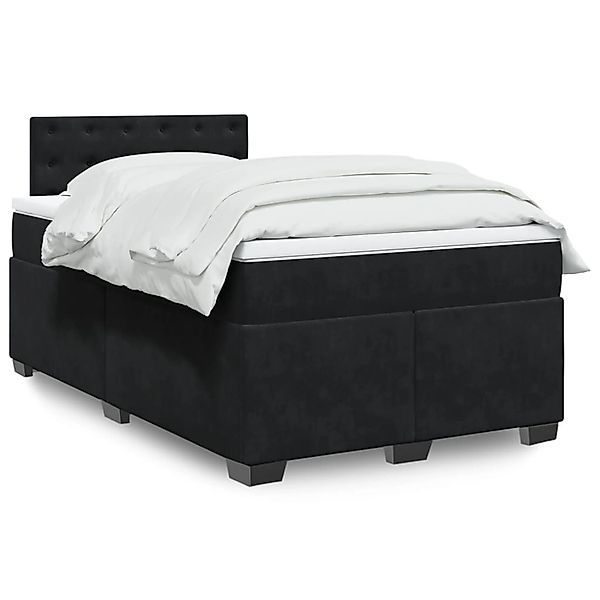 vidaXL Boxspringbett mit Matratze Schwarz 120x190 cm Samt 3288572 günstig online kaufen
