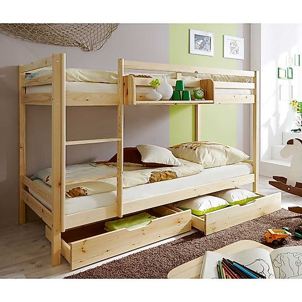 Etagenbett aus Kiefer Massivholz 140 cm hoch günstig online kaufen