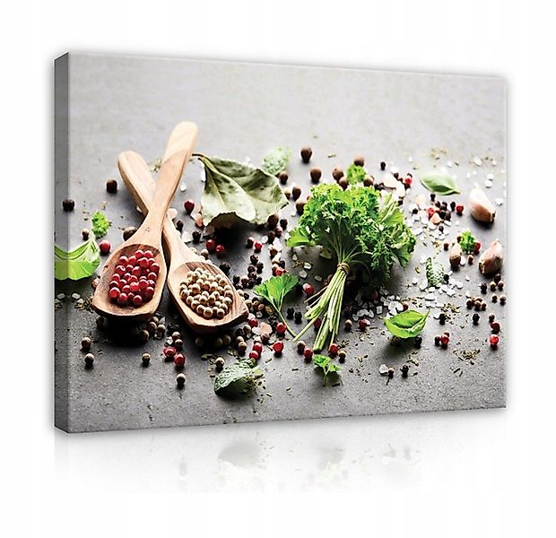Wallarena Leinwandbild Koche Gewürzen Kräutern Wandbild Groß XXL Wandbilder günstig online kaufen