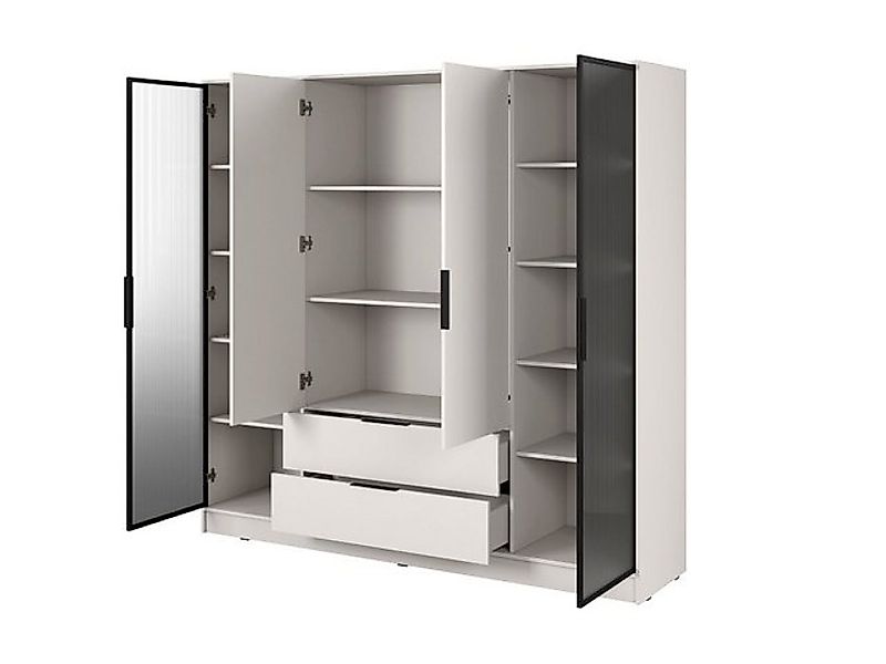 Goldstoff Kleiderschrank NADI – 220 cm breit 4-türiger Kleiderschrank (4 Fa günstig online kaufen