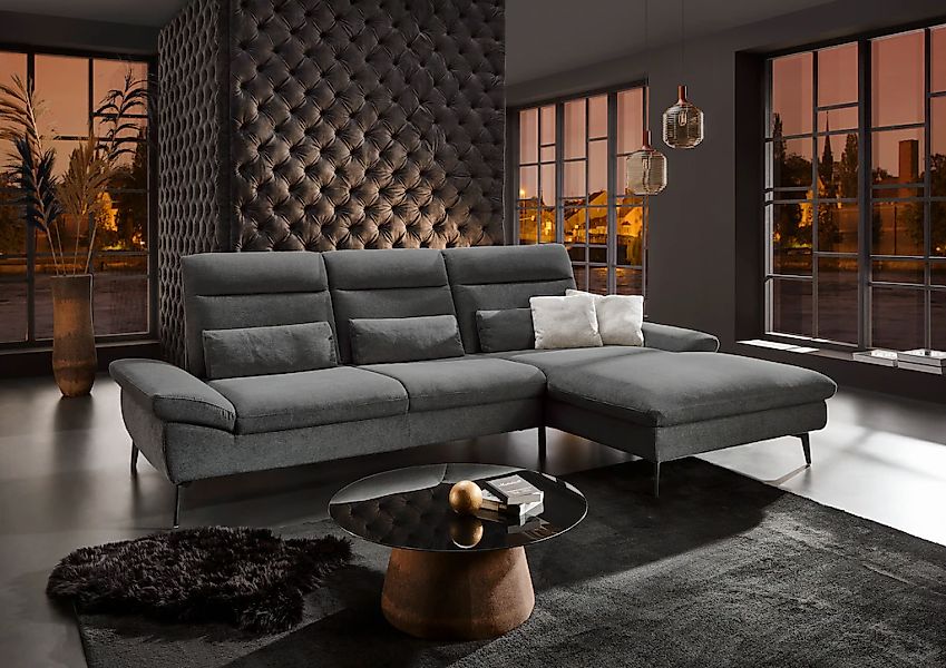 HUKLA Ecksofa "HU-HP22156 L-Form", inkl. Kopfpolsterverstellung, optional m günstig online kaufen