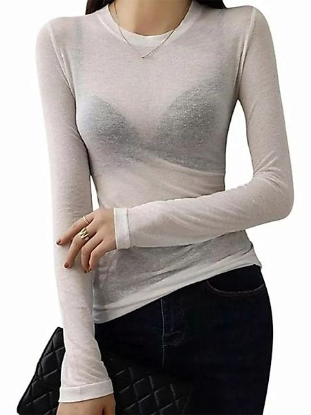 KIKI T-Shirt Damen Transparent Mesh Shirt Netzoberteil Tunika Sexy Durchsic günstig online kaufen