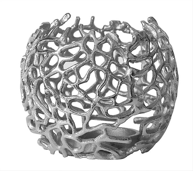 ARTRA Tischkerzenhalter Aluminium Kerzenständer "Lea" (Größe: L) silber Ker günstig online kaufen