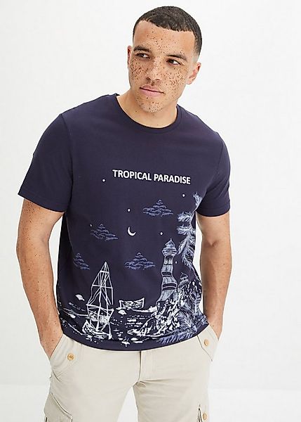 bonprix T-Shirt Regular Fit, Kurzarm, Rundhalsausschnitt, aus Baumwolle günstig online kaufen