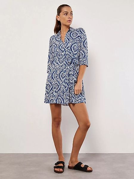 Apricot Minikleid Batik Print Mini Shirt Dress, mit Knopfleiste günstig online kaufen