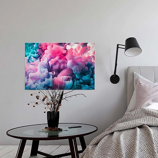 Bricoflor Modernes Leinwandbild In Pink Und Blau Canvas Keilrahmen Bild Mit günstig online kaufen