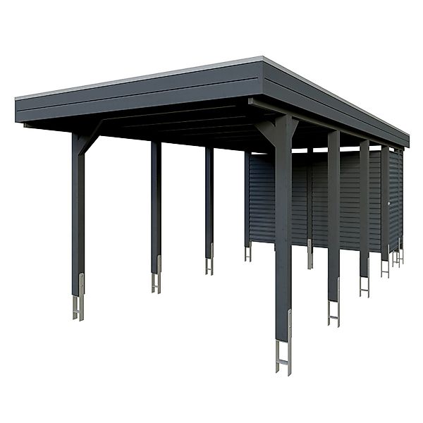 Skan Holz Carport Friesland Hybrid 314 cm x 708 cm Anthrazit günstig online kaufen