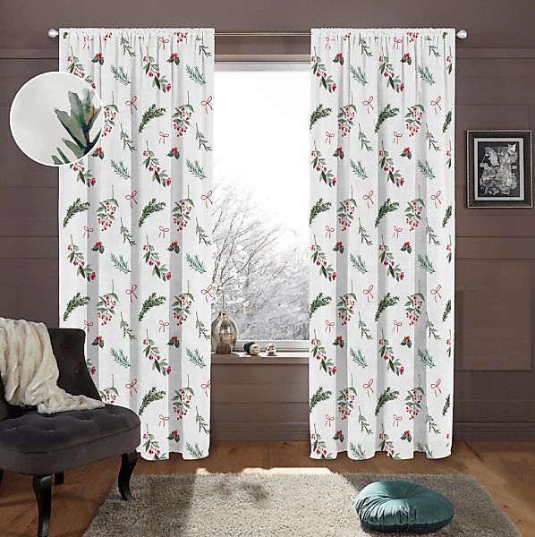 my home Gardine "Joy" Stangendurchzug 1 Stk. tlg. günstig online kaufen