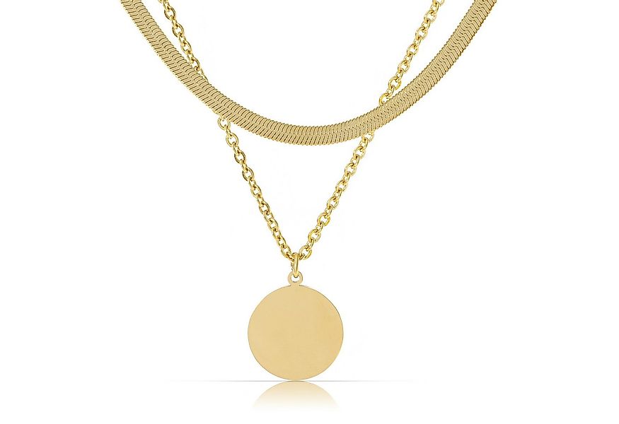 Made by Nami Charm-Ketten-Set Zweireihige Damen Halskette gold mit Anhänger günstig online kaufen