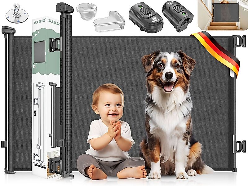 KIDIZ Türschutzgitter Treppenschutzgitter ausziehbar bis 140cm für Kinder, günstig online kaufen