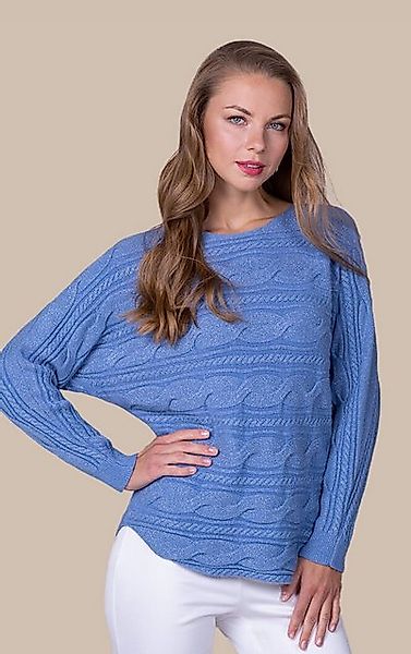 Passioni Strickpullover Pullover mit schönem Zopfmuster und Fledermausärmel günstig online kaufen