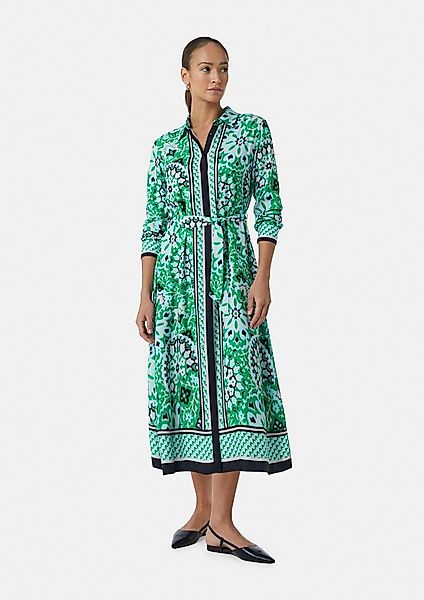 comma Midikleid Kleid Midi-Kleid mit verdeckter Knopfleiste und All-over-Pr günstig online kaufen