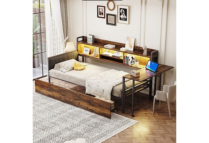 Flieks Daybett, Metallbett Kinderbett 90x200cm mit LED Aufladen Schubladen günstig online kaufen