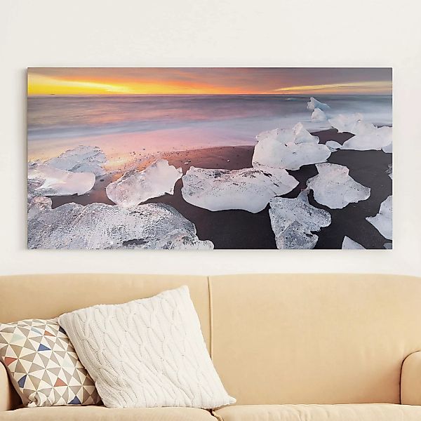 Leinwandbild - Querformat Eisbrocken Jökulsárlon Island günstig online kaufen