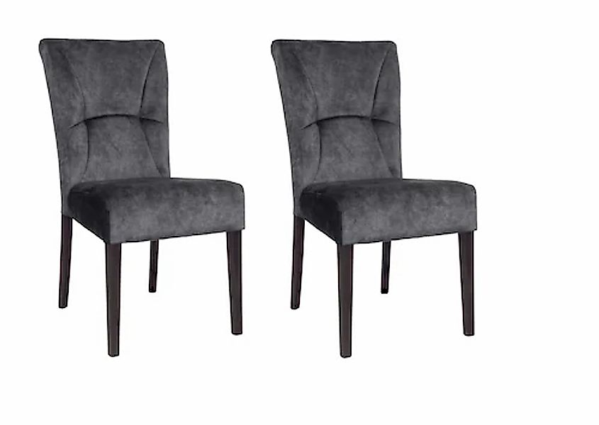 Home affaire 4-Fußstuhl »Henry« (Set) 2 Stk. Samtvelours Sitz und Rücken ge günstig online kaufen