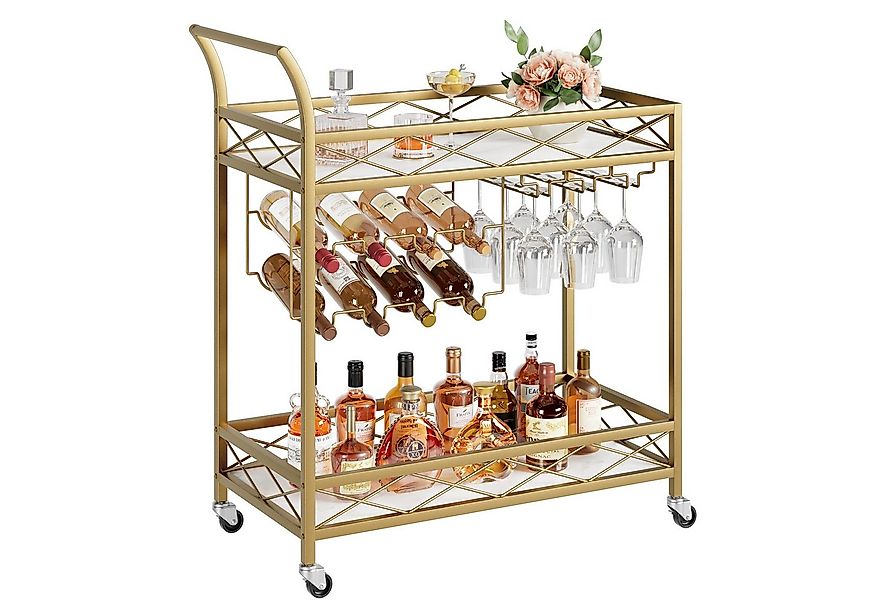 GarveeMore Servierwagen Servierwagen, kleine Barwagen mit 2 verspiegelte Gl günstig online kaufen