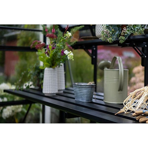 Halls Klappbarer Lamellentisch für Qube Lean-to 178 cm x 55 cm Schwarz günstig online kaufen